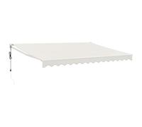 LMTYOENFG Store électrique avec manivelle - 4 x 3 m - Bras articulé - Moteur et télécommande - Crème - En aluminium et polyester - Pour terrasse, balcon et jardin