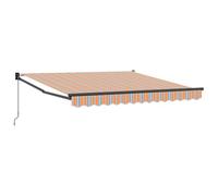 LMTYOENFG Store enrouleur extensible à bras articulés - Multicolore - 350 x | Auvent mural manuel avec manivelle pour terrasse et balcon, cadre en aluminium robuste avec toit de protection solaire coloré