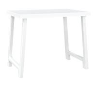 LMTYOENFG Table de camping blanche - 79 x 56 x 64 cm - En polypropylène | Table d'appoint légère en plastique pour balcon, terrasse et pique-nique, avec découpe pratique pour parasol.
