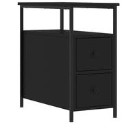 LMTYOENFG Table de chevet noire 30 x 60 x 60 cm Table d'appoint en fer | Étagère compacte pour chambre à coucher et couloir avec pieds réglables et support mural solide pour protéger contre le