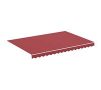 LMTYOENFG Toile d'auvent rouge bordeaux - Tissu de rechange pour terrasse et balcon - Tissu solaire en polyester avec volant - 330 x 245 cm - Pour cadre de 3,5 x 2,5 m