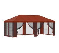 LMTYOENFG Tonnelle de jardin 6 x 3 m avec 6 panneaux latéraux en filet, terre cuite