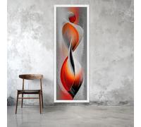 LMYCHENG Tableau abstrait sur toile, format long et étroit, motif rouge et noir, impression verticale pour décoration intérieure (30 x 90 cm, sans cadre)