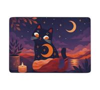 LMYmoney Boho Chic Moon Cat Art Print Set, Sun and moo Tapis 150 x 100 cm | Tapis antidérapant avec surface douce; améliore l'adhérence sur les sols secs adaptés; pour chambre et salon