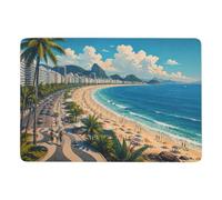 LMYmoney Copacabana Beach, Brazil Tapis 150 x 100 cm, Doux et Antidérapant | Tapis imprimé de chambre pour la déco de Noël, avec surface douce; pour chambre d'amis et coin lecture
