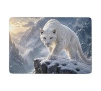 LMYmoney Cougar Snowy Landscape Tapis 150 x 100 cm, Doux et Antidérapant | Ambiance d'automne : Tapis de salon à poils courts, avec impression par transfert thermique; pour chambre