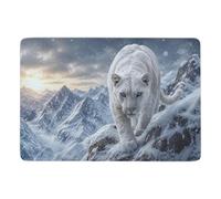 LMYmoney Cougar Snowy Landscape Tapis 150 x 100 cm, Doux et Antidérapant | Idée cadeau de crémaillère : Tapis 150 x 100 cm, avec surface douce; pour chambre et salon