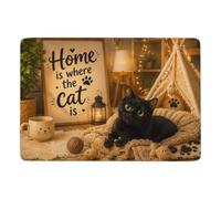 LMYmoney Home is Where The Cat is Tapis 150 X 100 Cm, Imprimé pour Automne | Tapis imprimé à poils courts pour l'hiver, avec surface douce; pour chambre