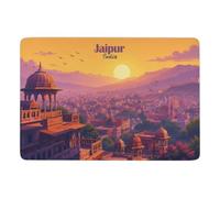 LMYmoney Jaipur Cityscape Sunset Tapis 150 x 100 cm, Doux et Antidérapant | Tapis imprimé de chambre avec poils courts, pour chambre