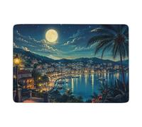LMYmoney Noumea, New Caledonia Nightscape Illustration Tapis 150 x 100 cm | Tapis 150 x 100 cm : adapté à une utilisation toute l'année; avec entretien facile à la main; pour petits espaces intérieurs