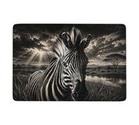LMYmoney Striking Zebra Portrait in Black and White Tapis 150 x 100 cm | Tapis 150 x 100 cm pour l'automne, avec poils courts; pour chambre et salon