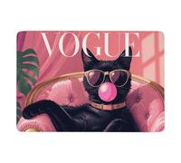 LMYmoney Vogue Cat with Bubblegum Tapis 150 x 100 cm, Doux et Antidérapant | Tapis intérieur doux pour la déco de Noël, avec poils courts; près du lit ou du canapé