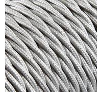 LnD Câble Electrique Argent en Textile Torsadé 3x0.75mm² - Fil Electrique Tissu
