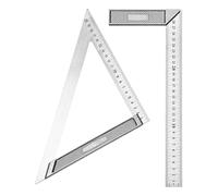 LNGJIN Aluminium Regle,200mm & 300mm Équerres de Charpentier Triangulaire 45 90 Degres,Équerre de Menuisier Set,Équerre Combinée,Règle D'angle en Acier Inoxydable,Pour Charpentier, Couvreur, Ingénieur