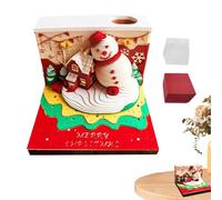 Lnhgh Bloc-notes 3D | Père de neige de Noël Bloc-notes 3D de bureau, papier artistique détachable pour planification de bureau, pour et adultes pour l'écriture, l'étude, la planification des