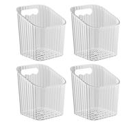 Lnhgh Étagères en acrylique autocollantes, étagère organisatrice en acrylique pour mur, 4 récipients autocollants avec support, pour garde-manger, bureau, salle de bain, cuisine