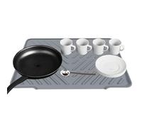 Lnhgh Grand tapis d'égouttoir à vaisselle en silicone, résistant à la chaleur, pour évier, hygiénique, séchage rapide, pour ustensiles de cuisine