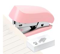 Lnhgh Petite agrafeuse avec agrafes - Mini agrafeuse pour 12 feuilles, idéale pour salle de classe, outil de portable pour bureau, école, étude, compact pour voyages et activités de plein air