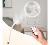 Lnopever Lampe De Projection Lunaire, LED Lampe Lune, Avec Télécommande Et USB, 3 Modes D'éclairage, 3 Réglages De Synchronisation, Gradation à 10 Niveaux Pour La Décoration De La Chambre Et Du Salon