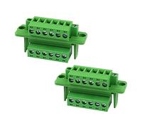 LNSYSNS Bornier à Vis PCB Vert Pas 5,08 mm 300V 6 Broches 15A | 2 Sets, Chaque Set: Fiche, Bride de Fixation et Embase, Pas 5,08 mm, Fils 0,5-2,5 mm², PA66 Ignifugé pour Câblage Appareil