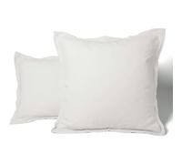 LNT France 2 Taies Oreillers 65x65cm, Volants piqués 100% Lin Blanc | Volants piqués, Linge de Maison, Lot de 2