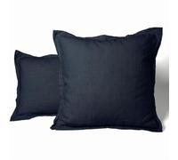 LNT France 2 Taies Oreillers 65x65cm, Volants piqués 100% Lin Bleu Nuit | Volants piqués, Linge de Maison, Lot de 2