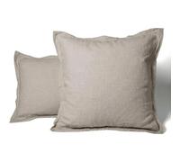 LNT France 2 Taies Oreillers 65x65cm, Volants piqués 100% Lin Sable | Volants piqués, Linge de Maison, Lot de 2