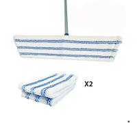 LNT France - Lot de 1 Balai et 2 Serpillères Professionnelles Microfibres Extra Plat Pour Laver et Éponger Tous Types de Sols.