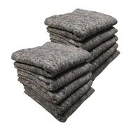 LNT France - Lot de 10 Couvertures de Déménagement 150x200 cm, 300 g/m², Fibres Recy s, Protection Meubles, Garde-Meuble, Transport, Réutilisables et Résistantes