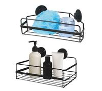 LNT France - Lot de 2 Etagères Douche, Etagere Salle de Bain Sans Percage, Rangement Douche, Support de gel Shampoing avec crochets adésifs (1 étagère d'angle + 1 rectancle)
