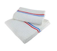 LNT France - Lot de 3 Serpillères Gaufrées Blanches 60 x 100 cm - Haute Résistance - Grand Pouvoir Absorbant - Idéal pour Tout Type de Sol - Fabriqué en France