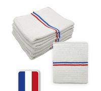 LNT France Lot de 3 Serpillères Gaufrées Blanches 60x100 cm | Haute Résistance, Grand Pouvoir Absorbant, Idéal pour Tout Type de Sol, Fabriqué en France