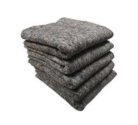 LNT France - Lot de 5 couvertures de déménagement 150x200 cm, 300 g/m², fibres recy s, protection meubles, garde-meuble, transport, réutilisables et résistantes.