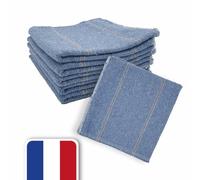 LNT France - Lot de 5 Serpillères L'original Blue G - 50 x 100 cm, Toile de Jean recyclée. Multi usages, Nettoyage de Tous Les sols : Salle de Bain, Cuisine. Très résistantes. Fabriqué en France.