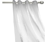 LNT France - Rideau Voilage Forever - 140 x 240 cm - Reflets Argent - Oeillets - 100% Polyester - Lot de 2 Panneaux