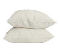 LNT France Taie d'oreiller Carrées 100% Lin Lavé 65x65 cm Naturel | Lot de 2