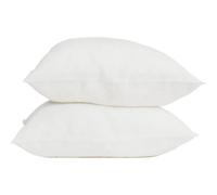 LNT France Taie d'oreiller Carrées 100% Lin Lavé Blanc 65x65 cm | Lot de 2