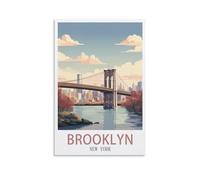 LNUYITR Poster vintage sur toile Brooklyn New York - Décoration murale moderne pour chambre à coucher - 20 x 30 cm