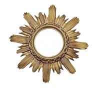 Lnxp Miroir mural baroque antique en forme de soleil doré 42 x 42 cm