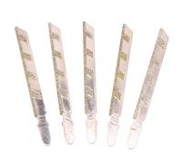 Lobamop 5 PièCes SéRies 101Mm 4 Pouce T Tige Jigsaw Lames Diamant Enduit Jig Scie Lame Ensemble MaçOnnerie Carrelage de Coupe Outils ÉLectriques Accessoires
