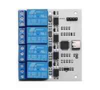 Lobamop Module de Relais 4 Canaux USB Vers CH340 Module de Relais de Contrôle Série Protection Optocoupleur Module D'Interface TYPE-C DSTUR-T40