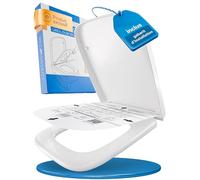 LOBENSWERK Abattant WC carré avec frein de chute [Montage facile] compatible Keramag Nr 1 | Abattant WC rectangulaire antibactérien UV résistant | in abarit