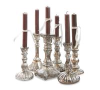 Loberon Adolpha Lot de 6 Chandeliers - Six modèles Shabby Chic Romantique, argenté Vieilli