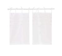 Loberon Aibre Lot de 2 Brise-bise - Galons en Dentelle Cousus - Fibres de Coton de Haute qualité, Blanc