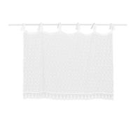 Loberon Auradé Brise-bise - Tissu de Coton Laissant Passer la lumière - Broderie Florale Ton sur Ton, Blanc
