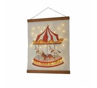 Loberon Carnaval des Rêves Tableau LED - Coton imprimé - Suspensions rustiques, Rouge