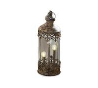 Loberon Cosette Lanterne - Fer et paroi de Verre - Finition vieillie, Marron Vieilli