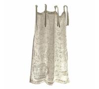 Loberon Fleurissant Brise-bise - Pur Lin - Imprimé nostalgique, Lin/Gris