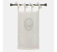 Loberon Isorelle Brise-bise - Tissu en Pur Lin - Imprimé Vintage, Blanc