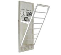 Loberon Laundry Room Porte-Serviette - Finition vieillie - Un Style Vintage pour Votre buanderie, Blanc Vieilli